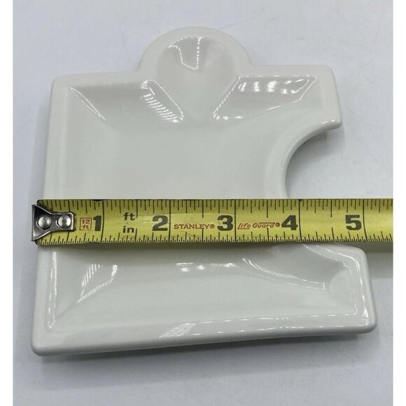 Vintage Syracuse China Set 4 Ceramic 5” X 6” Puzzle Piece Appetizer Plates USA - Picture 11 of 16